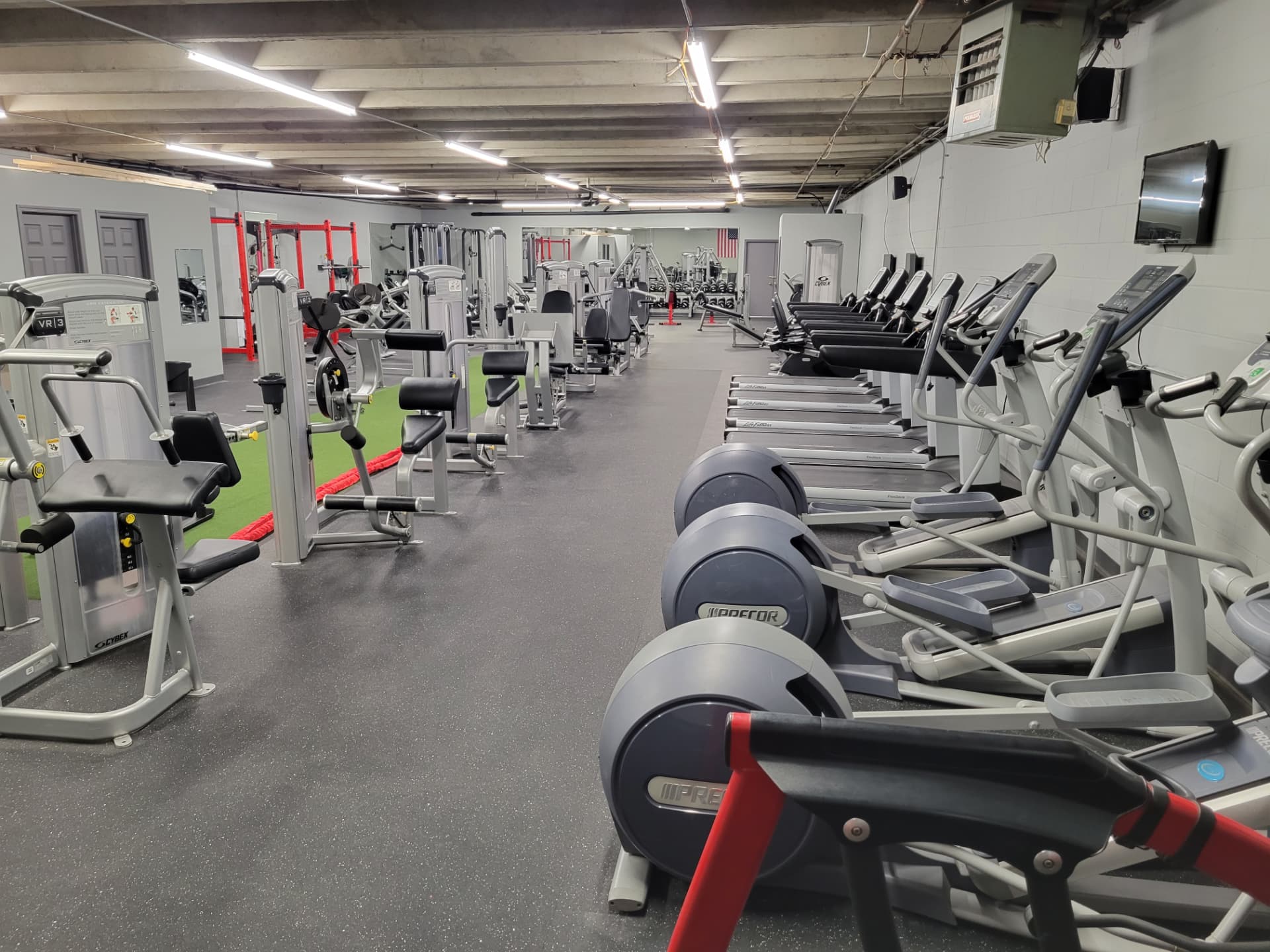 Row of treadmills and cardio equipment